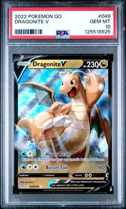 Dragonite V #049/078 Pokemon TCG 2022 Ultra Rare Pokemon GO GEM MT PSA 10 - Image 1