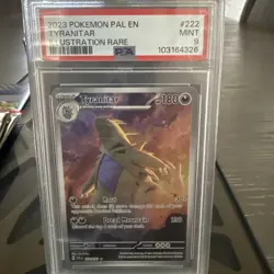 Pokemon TCG Paldea Evolved Tyranitar Card 222/193 Illustration Rare, PSA 9 - Image 1