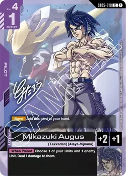 Mikazuki Augus Alternate Art Foil Promo - ST05-010 NM - Gundam TCG Card Game - Image 1
