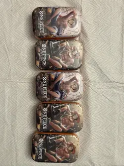One Piece Card Game Tin Pack Set Vol 2 Factory Sealed New - Lot of 5 - Image 1