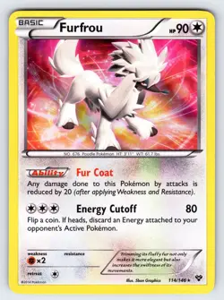 Furfrou 114/146 2014 XY Base Set Pokemon Card TCG Nintendo Holo Rare - LP - Image 1
