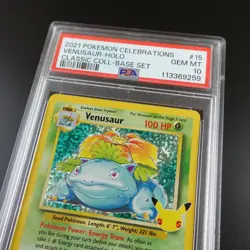 PSA 10 Venusaur 15/102 Celebrations Classic Collection Holo Graded Pokemon Card - Image 2