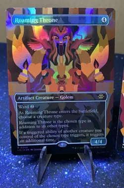 X3 Roaming Throne Lost Caverns of Ixalan 344 Borderless Rare 1X Regular, 2X Foil - Image 2