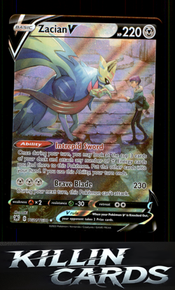 Zacian V TG21/TG30 Pokemon Ultra Rare SWSH10: Astral Radiance Trainer Gallery Ca - Image 1