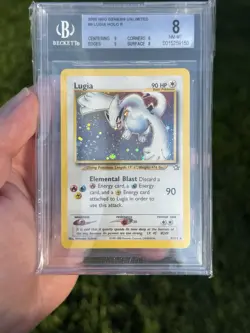 Pokemon Neo Genesis Lugia Holo Rare 9/111 Beckett 8 Unlimited English 2000 - Image 1