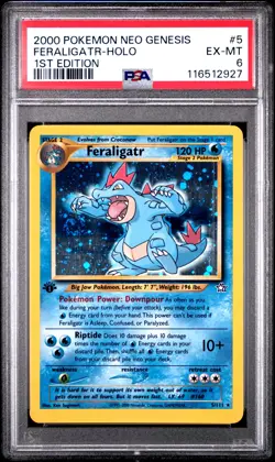 2000 POKEMON NEO GENESIS 1ST ED #5 FERALIGATR-HOLO PSA 6 - Image 1