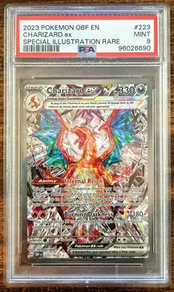 2023 Pokemon Charizard ex #223 Obsidian Flames Special Illustration Rare PSA 9 - Image 1