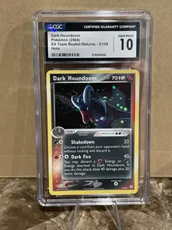 Pokemon Dark Houndoom EX Team Rocket Returns Holo Rare #5 CGC 10 Gem Mint - Image 3