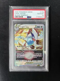 2022 Pokemon SWSH #139 Lugia VSTAR PSA 10 Gem Mint - Image 1