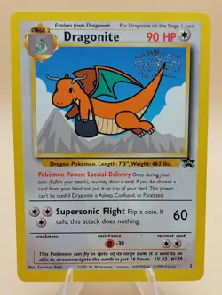 Dragonite Pokemon Black Star Promo #5 Pokemon Movie WOTC 1999 - Image 1