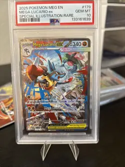 Pokemon Mega Lucario EX 179/132 Special Illustration Rare Holo PSA 10 - Image 3
