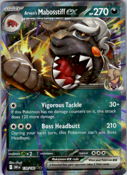 Pokemon TCG Arven's Mabosstiff ex 139/182 - Destined Rivals Double Rare Holo NM - Image 1