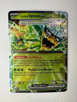 Teal Mask Ogerpon ex 012/131 Double Rare Prismatic Evolutions Pokemon Near Mint - Image 1