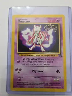 Pokemon 1995 TCG Mewtwo Black Star Promos 3 Regular LP - Image 1