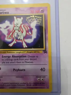 Pokemon 1995 TCG Mewtwo Black Star Promos 3 Regular LP - Image 3
