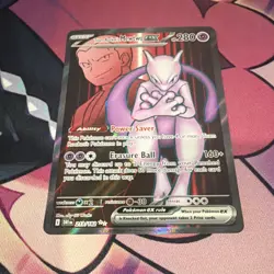 Pokemon Team Rocket's Mewtwo ex 213/182 Sv10 Ultra Rare Full Art Holo EX 280 HP - Image 2