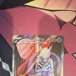 Pokemon Team Rocket's Mewtwo ex 213/182 Sv10 Ultra Rare Full Art Holo EX 280 HP - Image 3