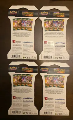 Pokemon Evolving Skies New Sealed Sleeved Blister Booster x4 Packs Full Art Set - Image 2