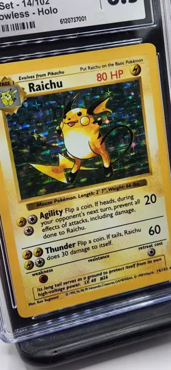 Raichu - Pokemon Base Set Shadowless Holo 14/102, NM/Mint+ (CGC 8.5) - Image 2