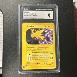 2003 Pokemon Aquapolis Zapdos #44 CGC 9 Mint - Image 1