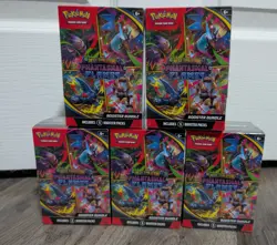 5x Pokemon TCG Mega Evolution Phantasmal Flames Booster Bundle 6 Booster Packs - Image 1