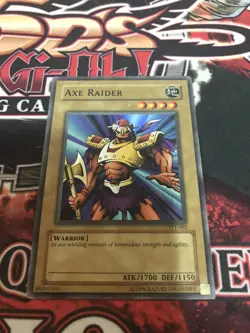 yugioh- Axe Raider Super Rare TP1 Moderate Play - Image 1