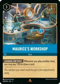 1x Maurice's Workshop - 168/204 - Rare - Cold Foil NM-Mint Disney Lorcana: Rise - Image 1