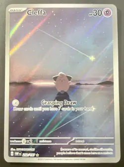 Pokemon TCG Cleffa Holo Card 202/197 Obsidian Flames Full Art Illustration 2023 - Image 3