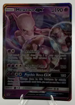 Pokemon TCG Mewtwo GX Black Star Promo Card SM196 NM/M Condition - Image 1