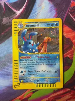 Azumarill Holo Rare Aquapolis H4/H32 Pokemon Card SWIRL 🔥 - Image 1