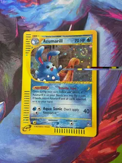 Azumarill Holo Rare Aquapolis H4/H32 Pokemon Card SWIRL 🔥 - Image 2