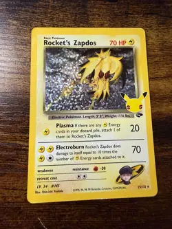 Rocket's Zapdos 15/132 Pokemon Celebrations Classic Collection Holo Card MP - Image 1