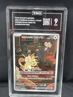 Pokemon TCG Team Rockets Meowth Card 203/182 Destined Rivals TAG 9 - Image 1
