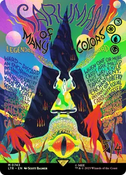 MTG SARUMAN OF MANY COLORS BORDERLESS POSTER FOIL The Lord of the Rings NM - Image 1