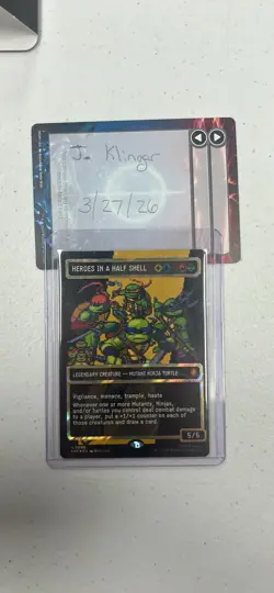 MTG Borderless Surge Foil Heroes in a Half Shell (0096) NM-/EX+ Commander: TMNT - Image 1