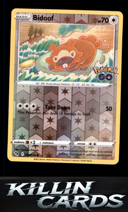 Reverse Holofoil Bidoof 059/078 Pokemon Common Pokemon GO Card NM - Image 1