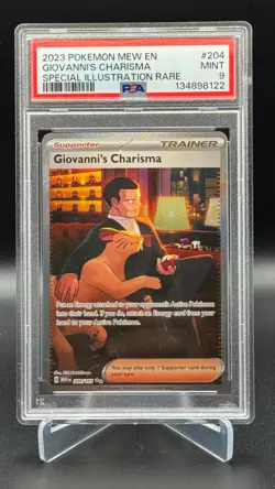 2023 Pokemon 151 Giovanni's Charisma Special Illustration Rare #204 PSA 9 MINT - Image 1