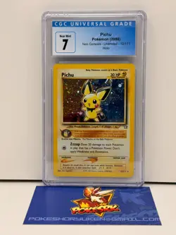 Pokemon 2000 CGC 7 Neo Genesis Unlimited Pichu Holo 12/111 - Image 1