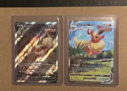 2021 POKEMON SWSH PROMO FLAREON V & FLAREON VMAX SWSH180 & SWSH179 - Image 1