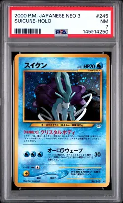PSA 7 2000 P.M Pokemon Japanese Suicune Holo Neo 3 #245 Graded - Image 1