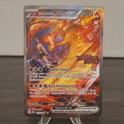 Pokemon TCG Team Rocket's Moltres EX Full Art Foil 229/181 Destined Rivals Stamp - Image 1
