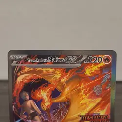Pokemon TCG Team Rocket's Moltres EX Full Art Foil 229/181 Destined Rivals Stamp - Image 2