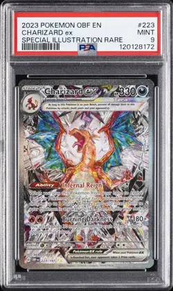 2023 POKEMON OBF EN-OBSIDIAN FLAMES SPECIAL ILLUSTRATION RARE CHARIZARD EX PSA 9 - Image 1
