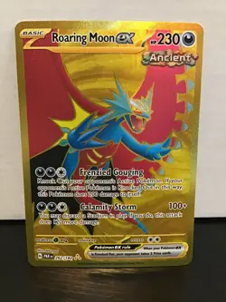 Roaring Moon ex 262/182 Hyper Rare Pokemon Paradox Rift Holo Gold - Image 1