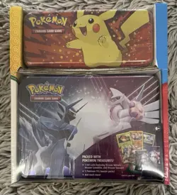 Pokemon TCG - 2023 Pencil Case & Treasure Chest Exclusive 2 Tin Set - New/Sealed - Image 1
