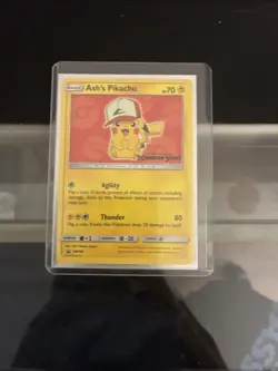 Pokemon TCG Sun & Moon Ash's Pikachu SM109 Black Star Promo Choose You LP! - Image 1