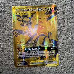 Pokemon TCG Jumbo Pikachu & Zekrom GX Tag Team Sun & Moon Black Star Promo SM248 - Image 1