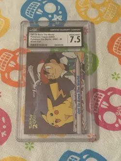 CGC 7.5 TOPPS POKEMON THE MOVIE 2000 48 OFF TO SAVE THE WORLD SILVER FOIL NM+ - Image 1