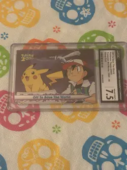 CGC 7.5 TOPPS POKEMON THE MOVIE 2000 48 OFF TO SAVE THE WORLD SILVER FOIL NM+ - Image 2