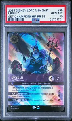 2024 DISNEY LORCANA EN P1-PROMO #38 URSULA - SEA WITCH QUEEN PSA 10 - Image 1